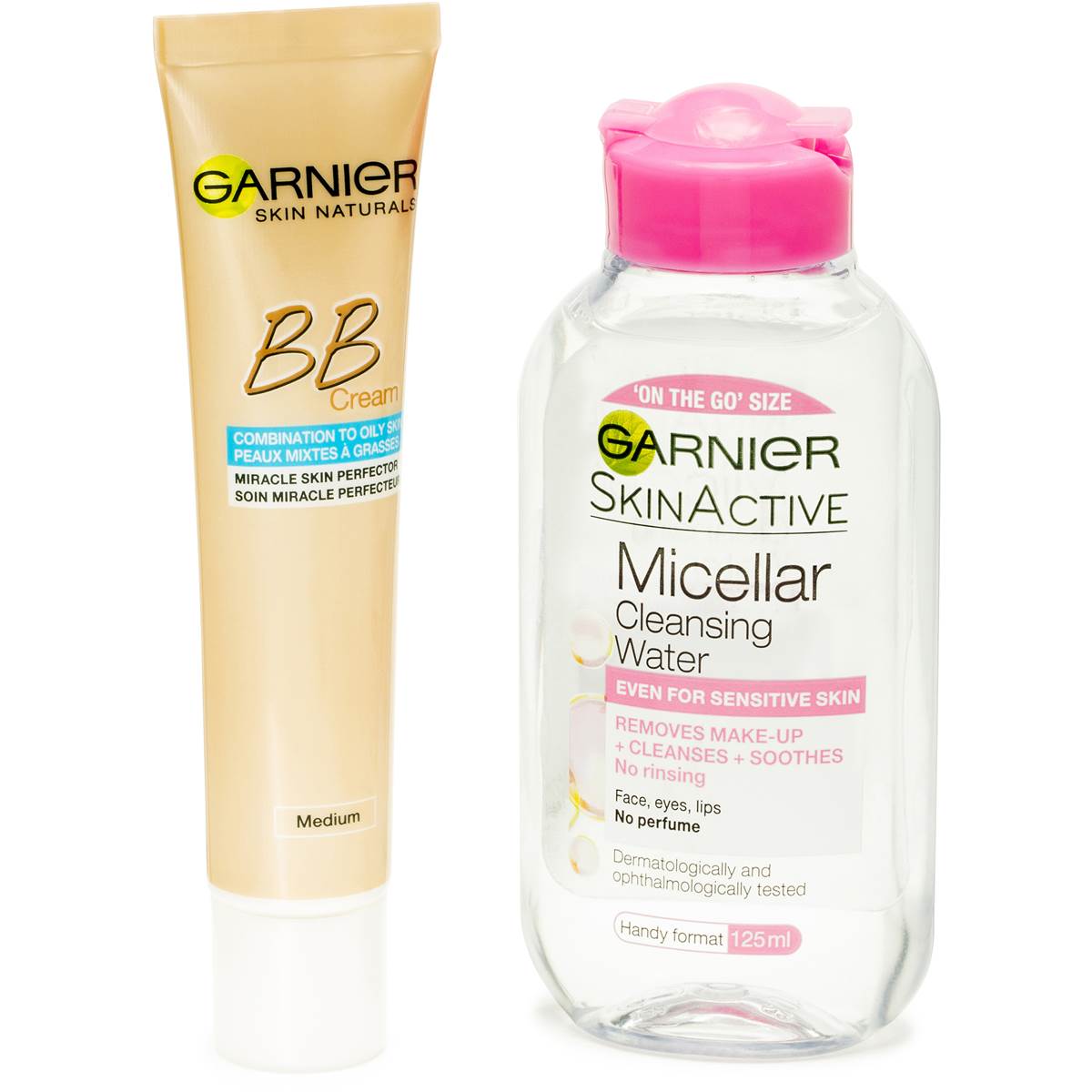 Garnier Skin Naturals Bb Face Cream Medium & Micellar Cleansing Water ...