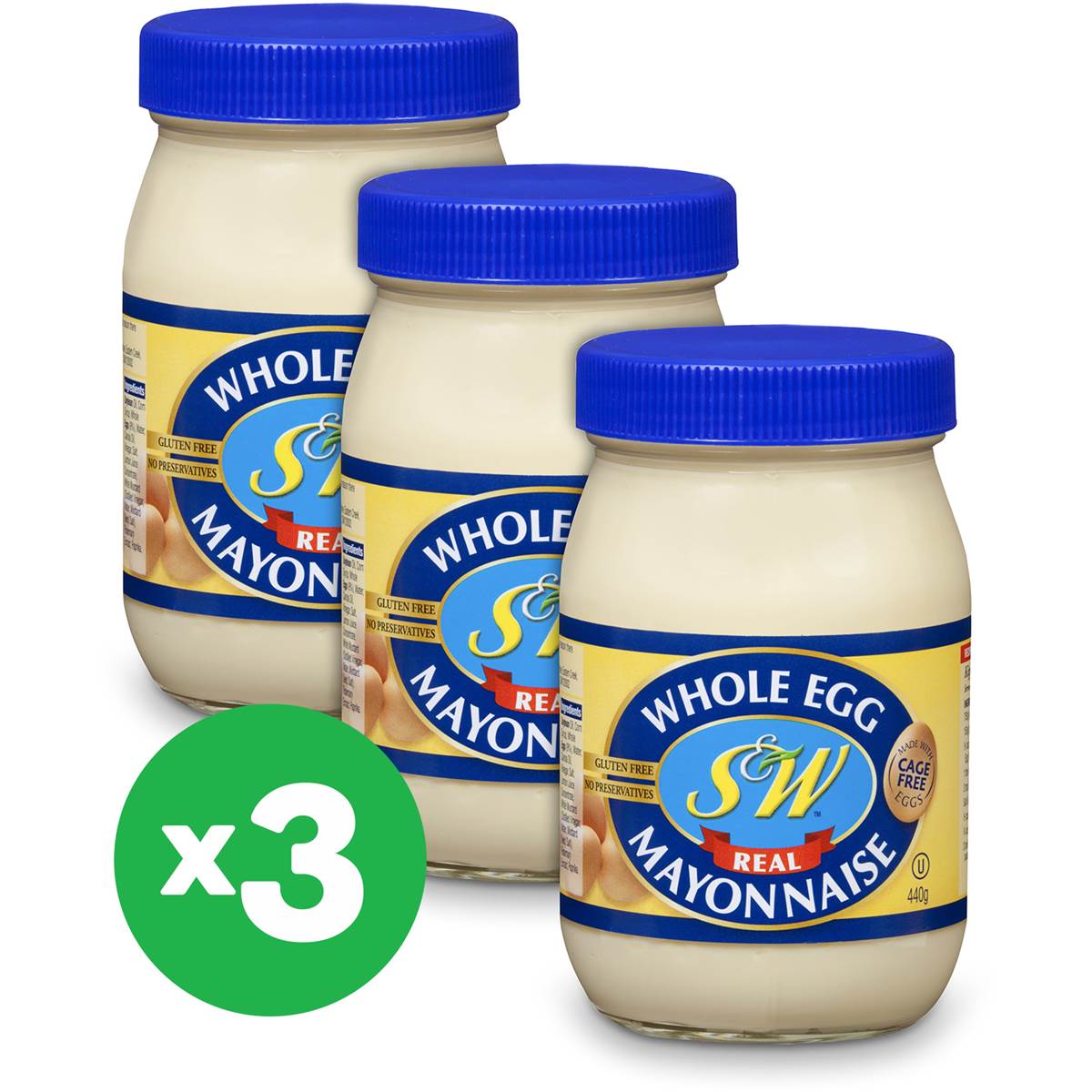 S&w Whole Egg Mayo 440g X3 Bundle Woolworths