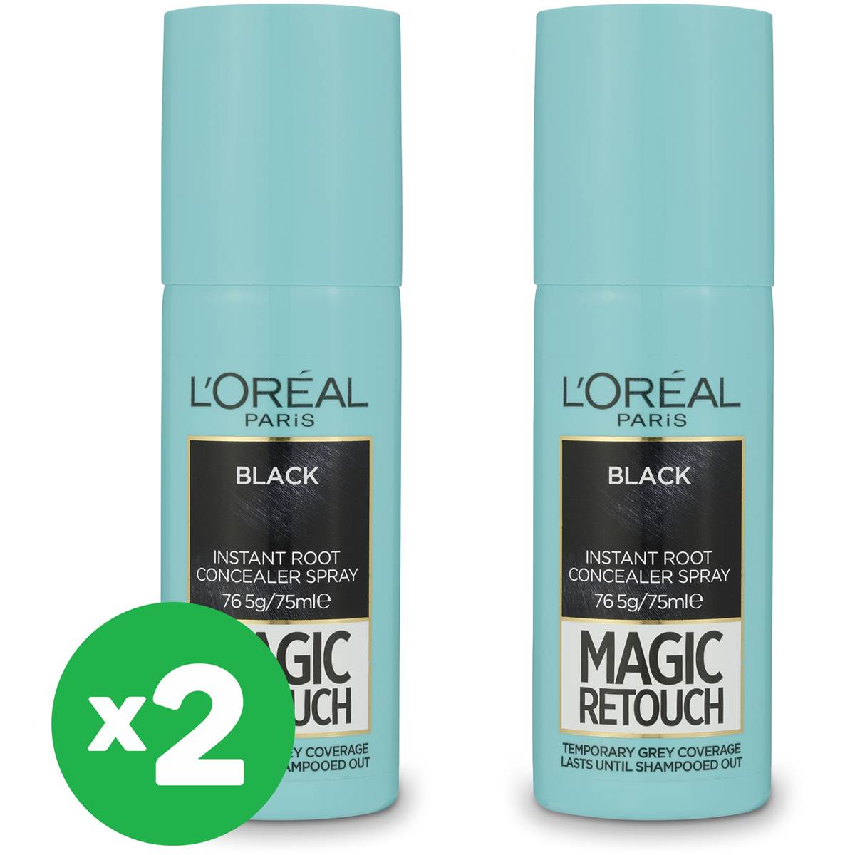 L'oreal Magic Retouch Regrowth Concealer Spray Black X2 Bundle Woolworths