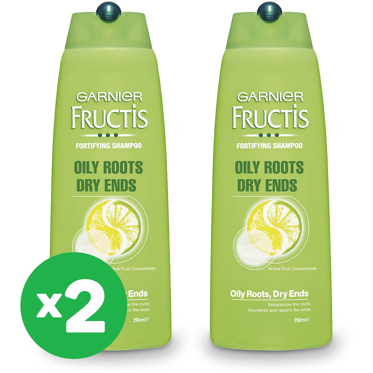 Garnier Fructis Shampoo Oily Roots Dry Ends 250ml X2 Bundle Woolworths