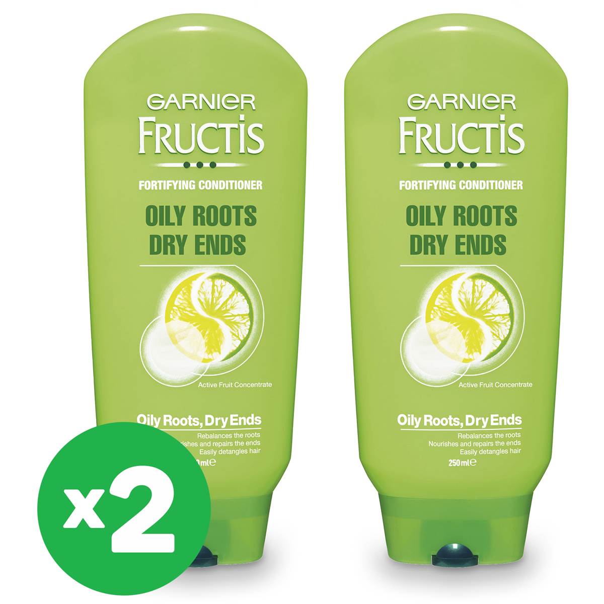 Garnier Fructis Conditioner Oily Roots Dry Ends 250ml X2 Bundle