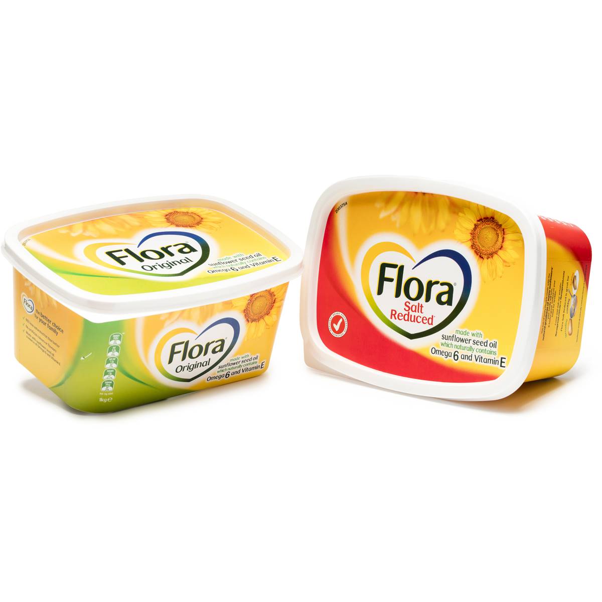 Flora Margarine Spread Original & Salt Reduced 1kg Duo Bundle Woolworths