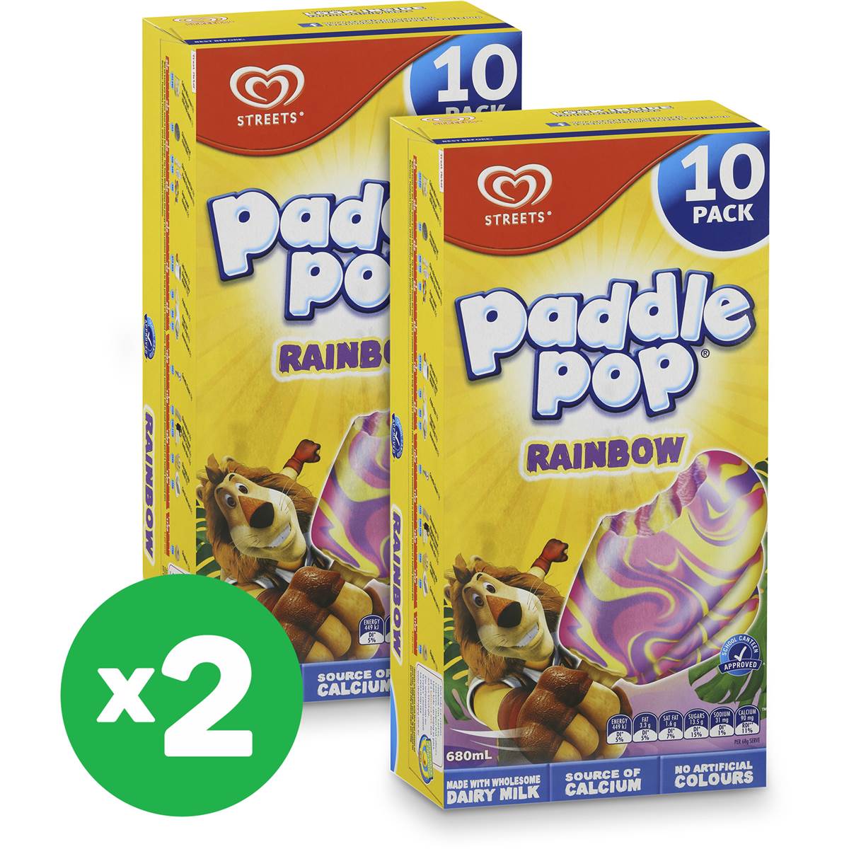 Streets Paddle Pop Rainbow 680ml 10pk X 2 Bundle Woolworths 