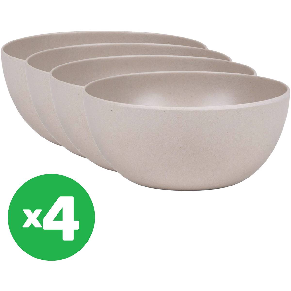 Bamboo Round Bowl Set - Pebble X4 Bundle