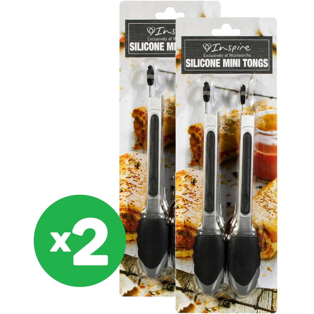 Woolworths Mini Silicone Tongs 2 Pack X2 Bundle Woolworths
