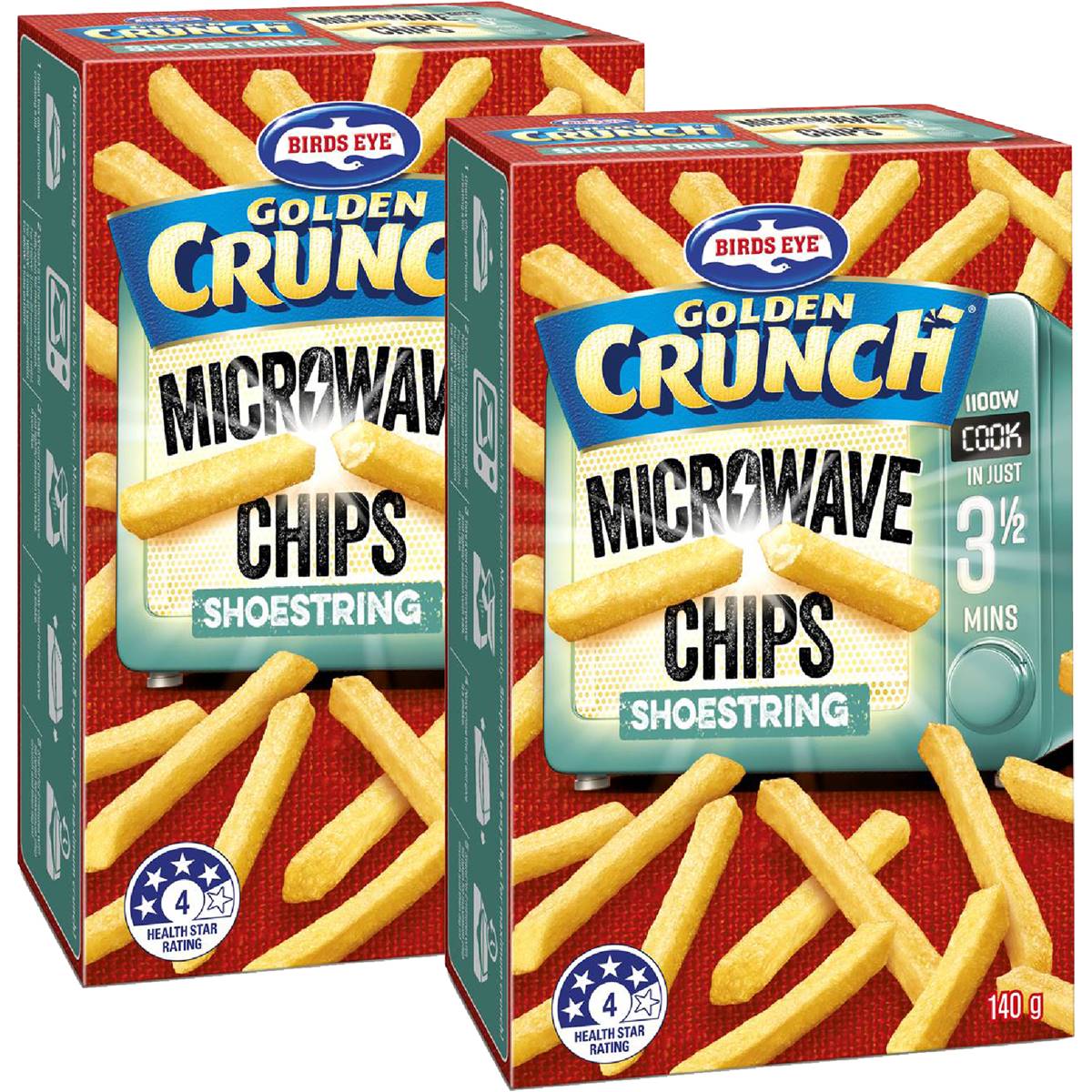 Birds Eye Microwave Chips 140g Straight X 2 Bundle Woolworths