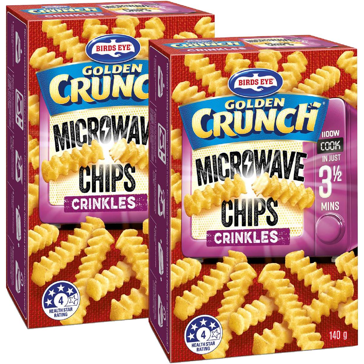 Birds Eye Microwave Chips 140g Crinkle X 2 Bundle Woolworths