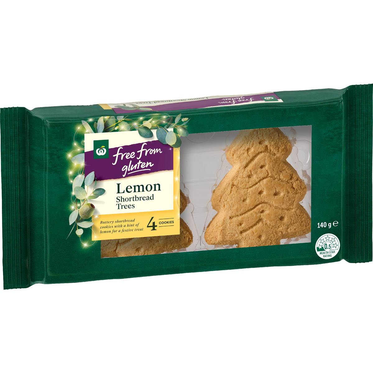 Woolworths Free From Gluten Lemon Shortbread Tree Cookies