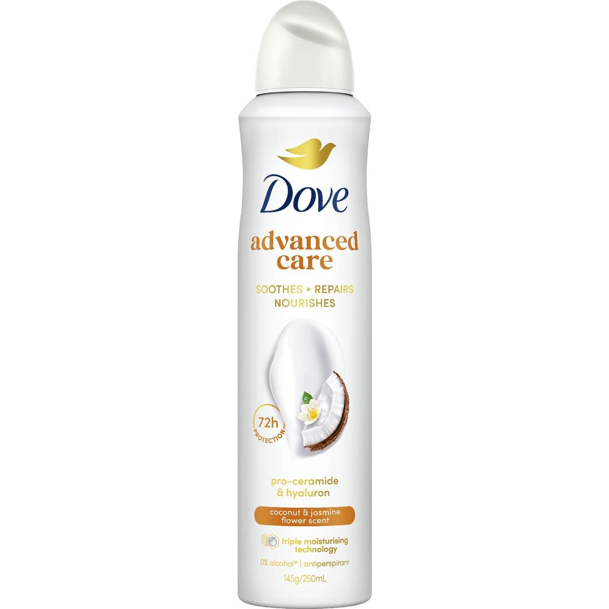 Dove Women Advanced 72hr Deodorant Aerosol Coconut 250mL