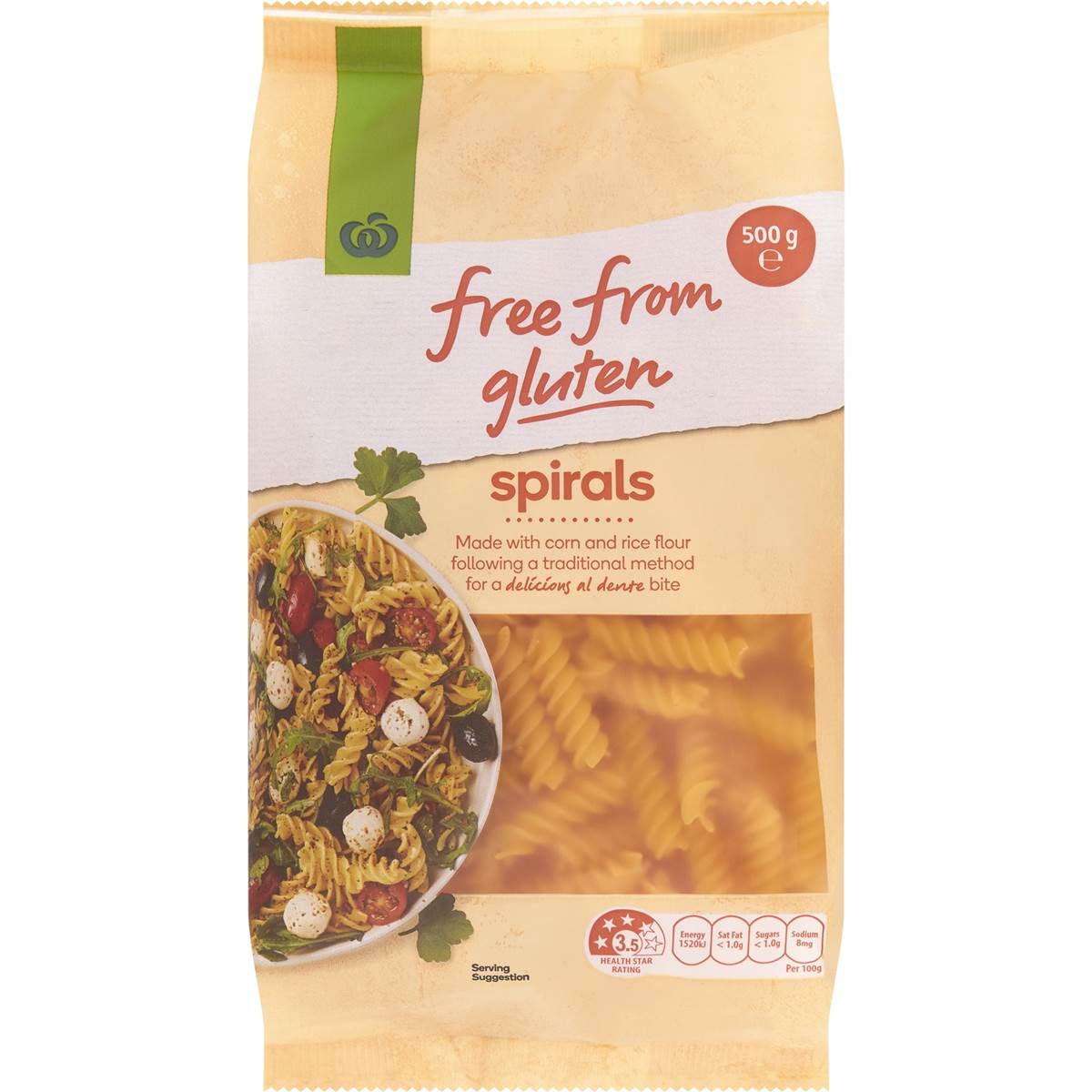Free From Gluten Spirals Pasta