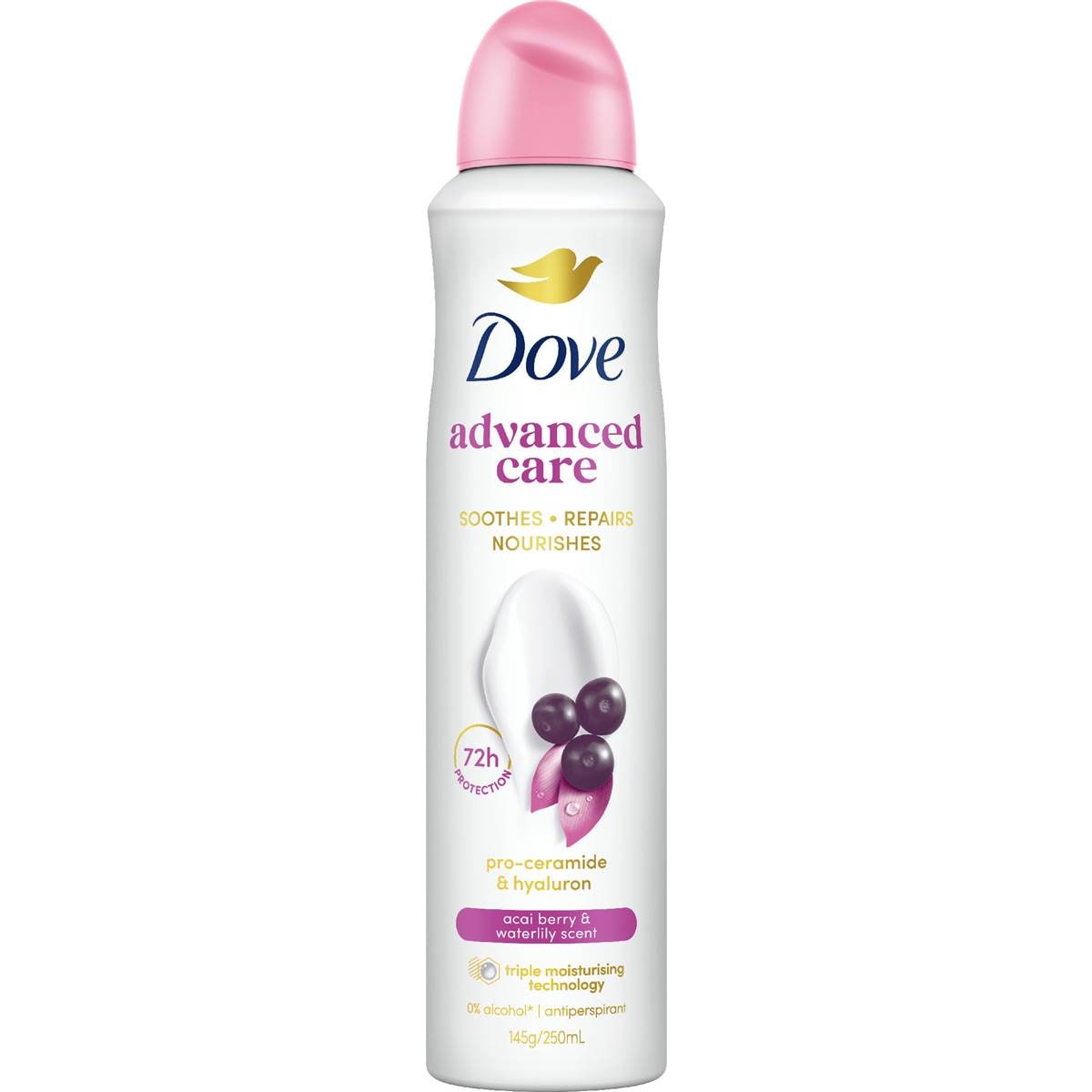 Dove Women Advanced 72hr Deodorant Aerosol Berry 250mL