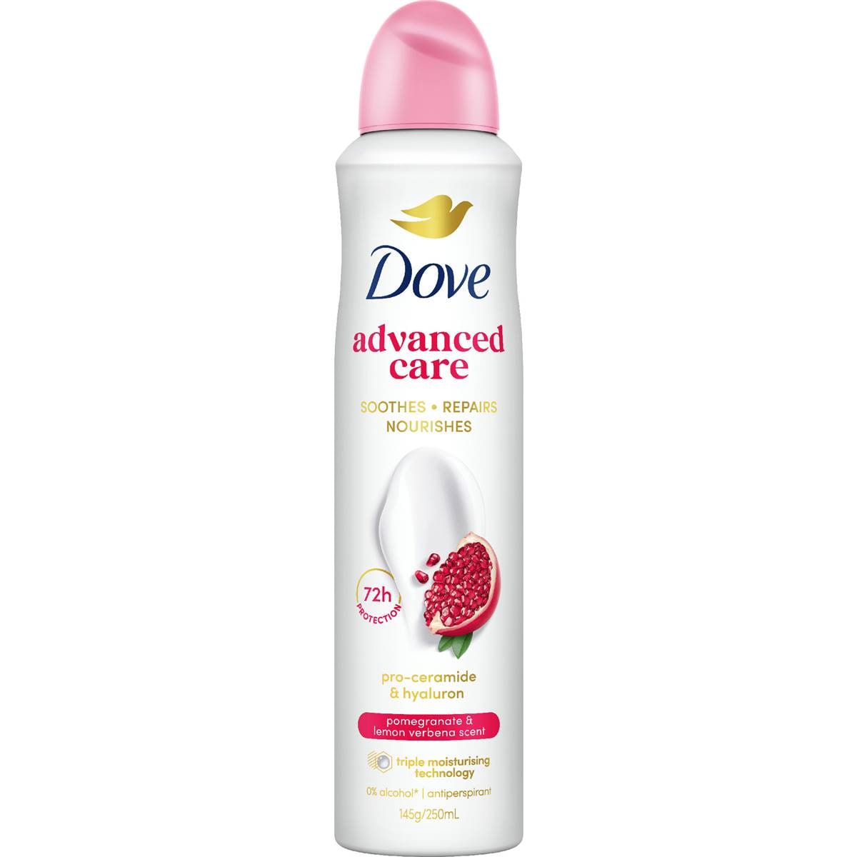 Dove Women Advanced 72hr Deodorant Aerosol Pomegranate 250mL