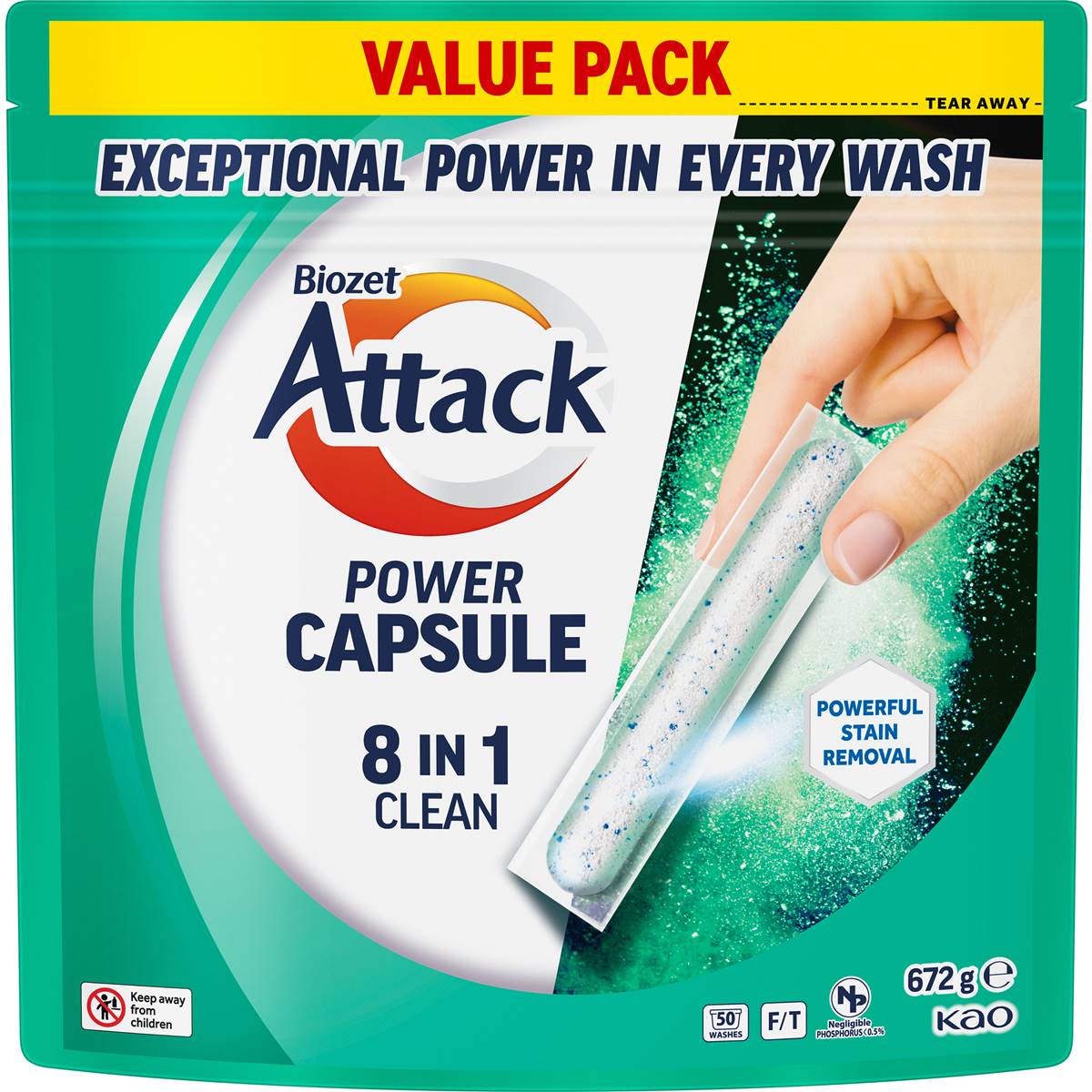 Biozet Attack Power Capsule 8-In-1 Clean Value 50 pack