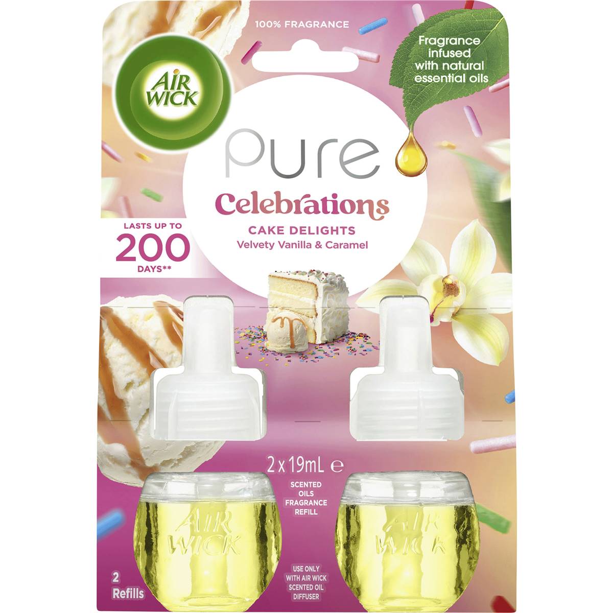 Air Wick Cake Delights Plug in Diffuser Refill 19mL x 2 pack