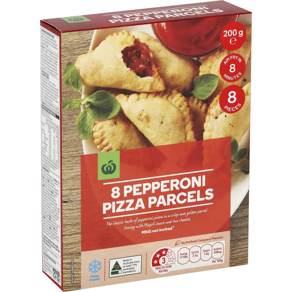 Woolworths Pepperoni Pizza Parcels 8 Pack 200g