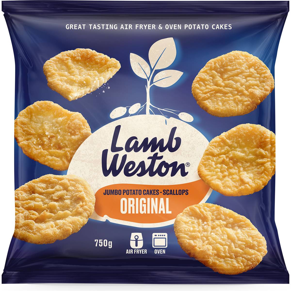 Lamb Weston Jumbo Potato Cakes Scallops Original