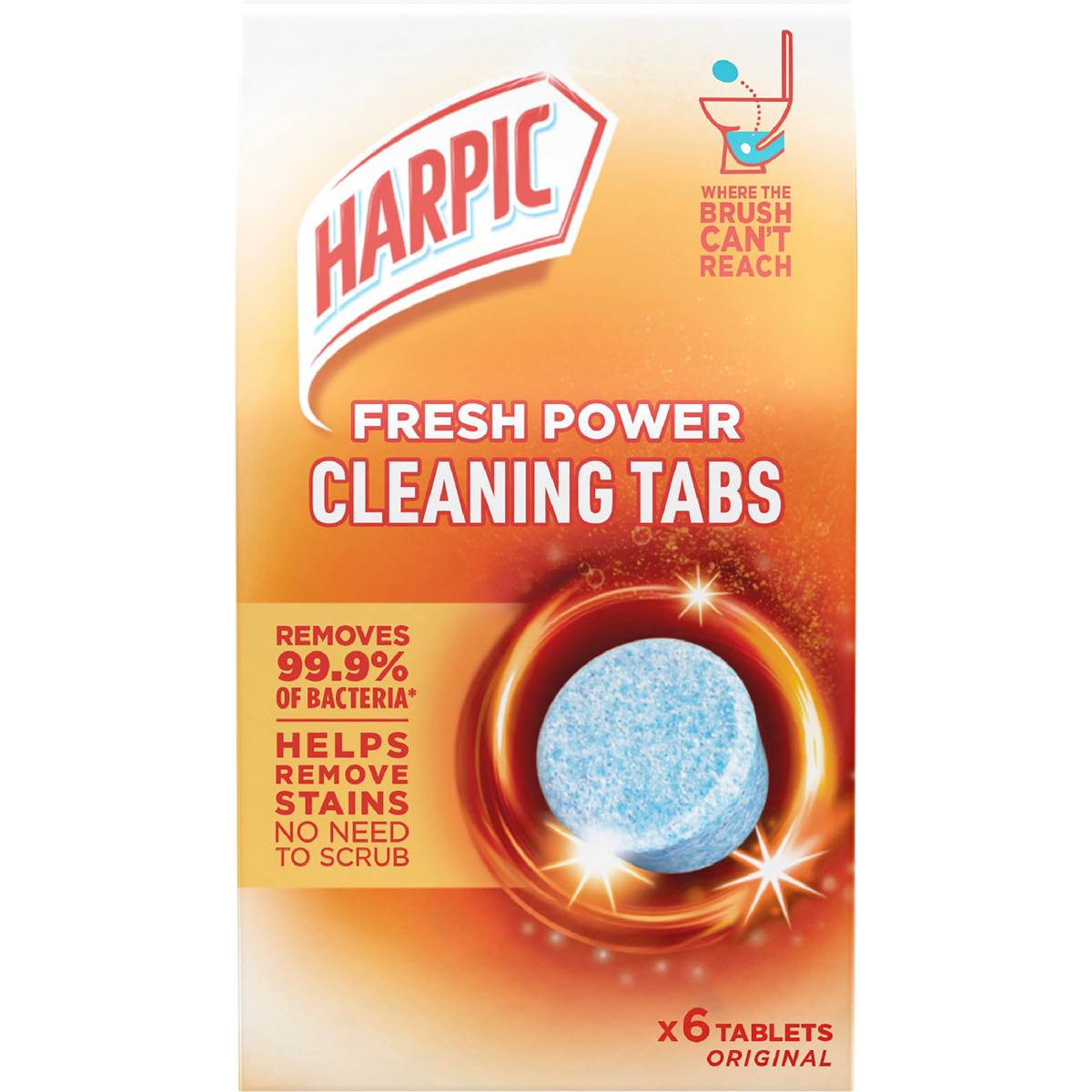 Harpic Fresh Power Toilet Cleaning Tabs 6 pack