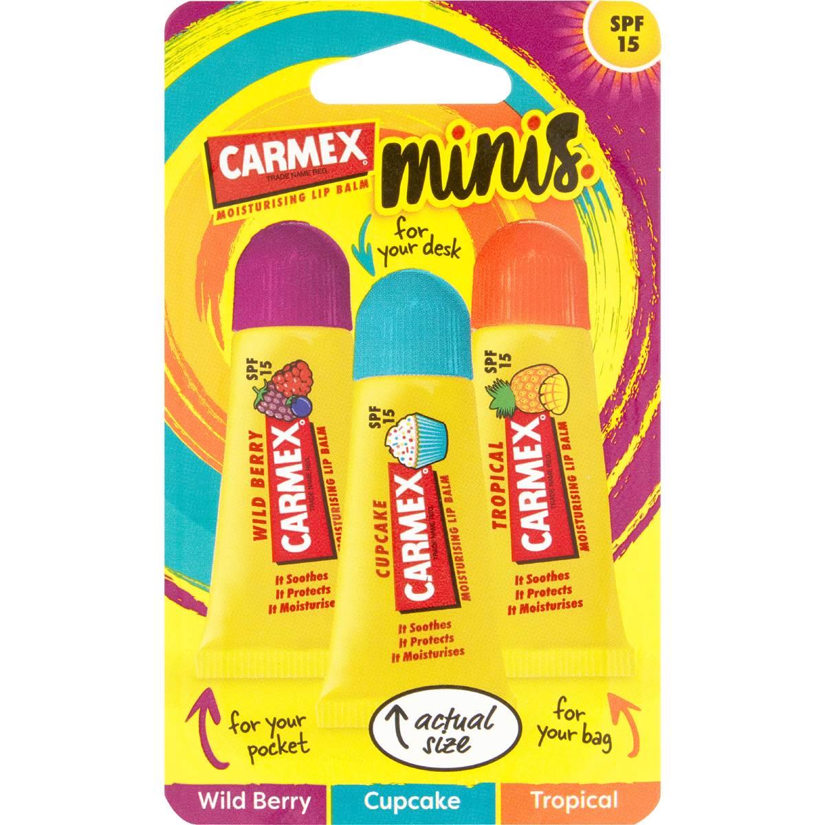 Carmex Minis Lip Balm 3 pack
