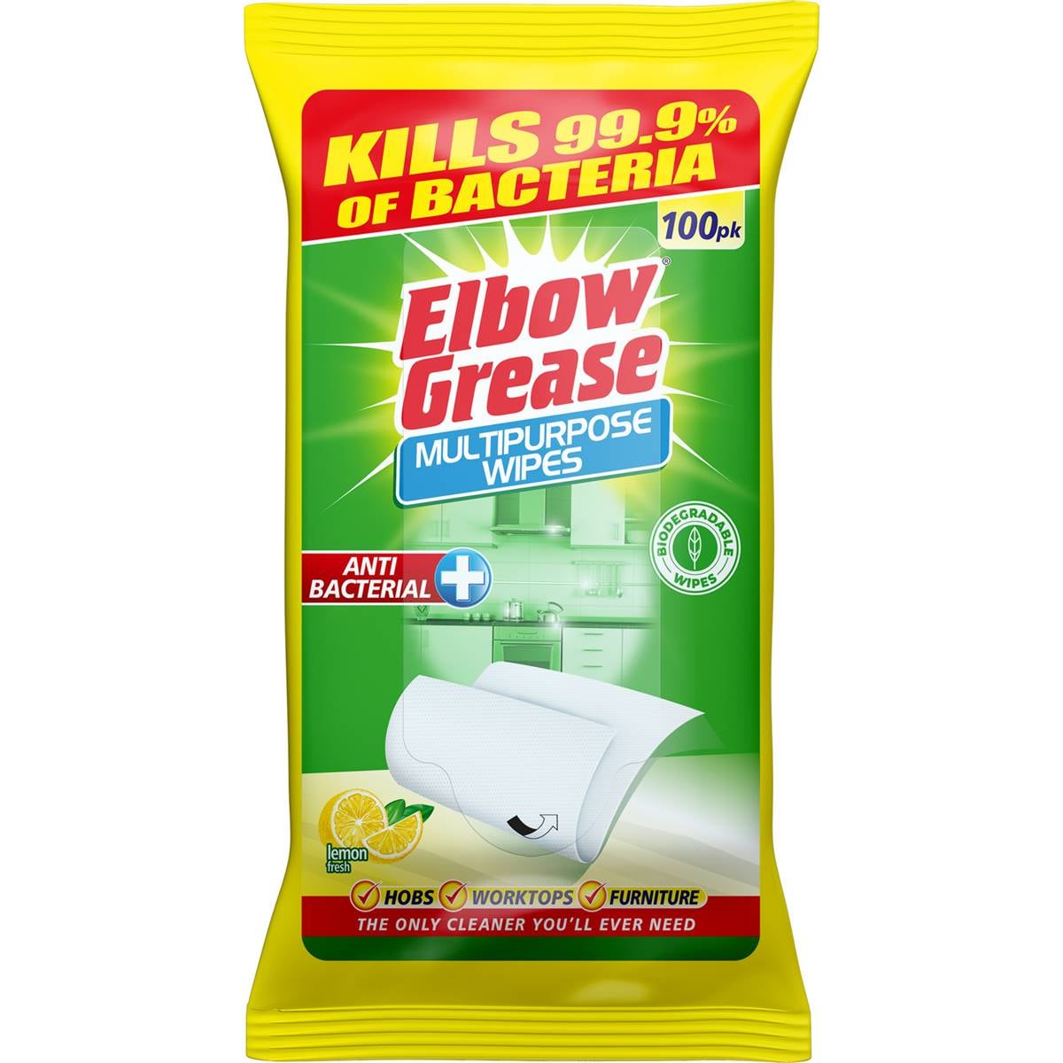 Elbow Grease Multipurpose Wipes Lemon Fresh