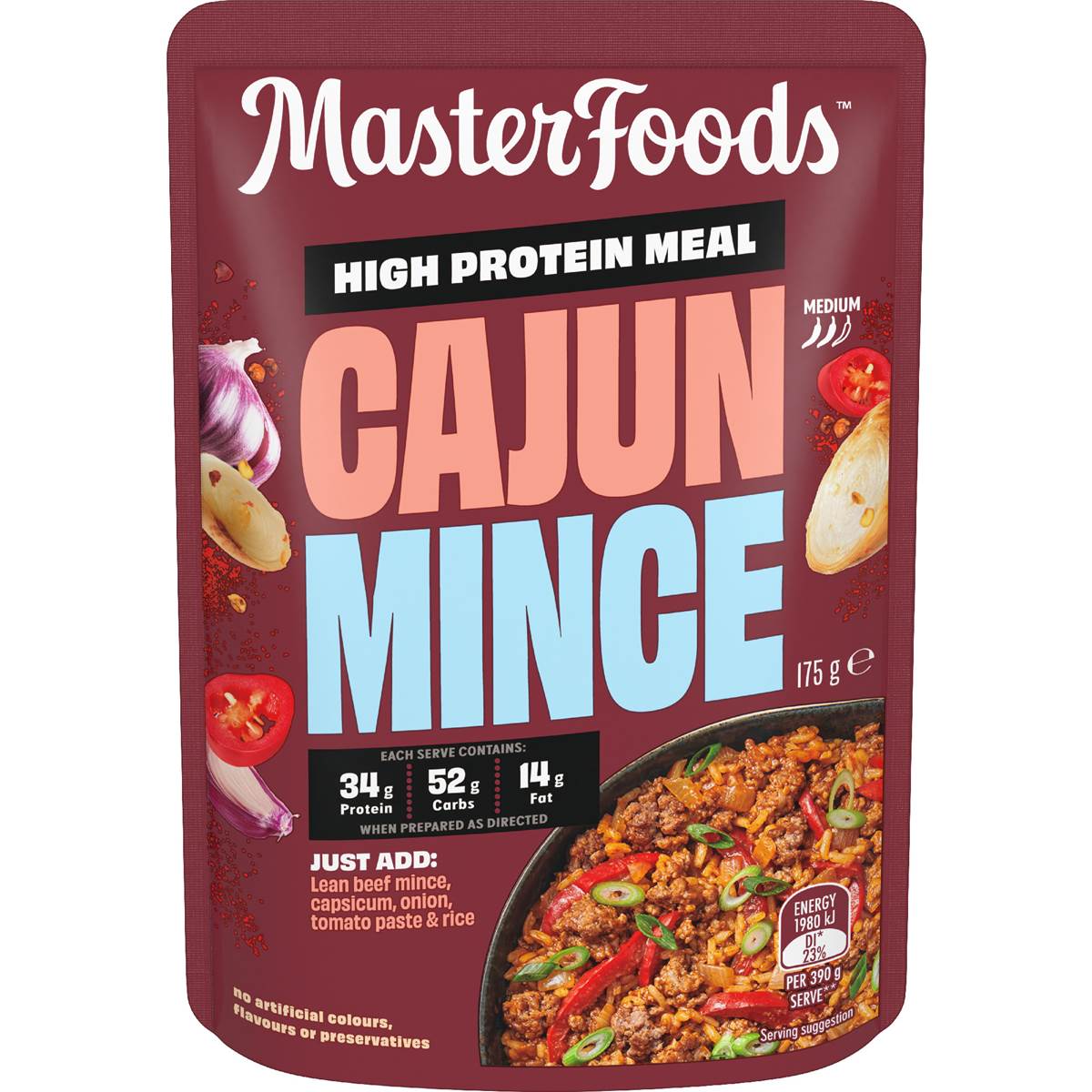 MasterFoods High Protein Meal Cajun Mince Recipe Base 175g