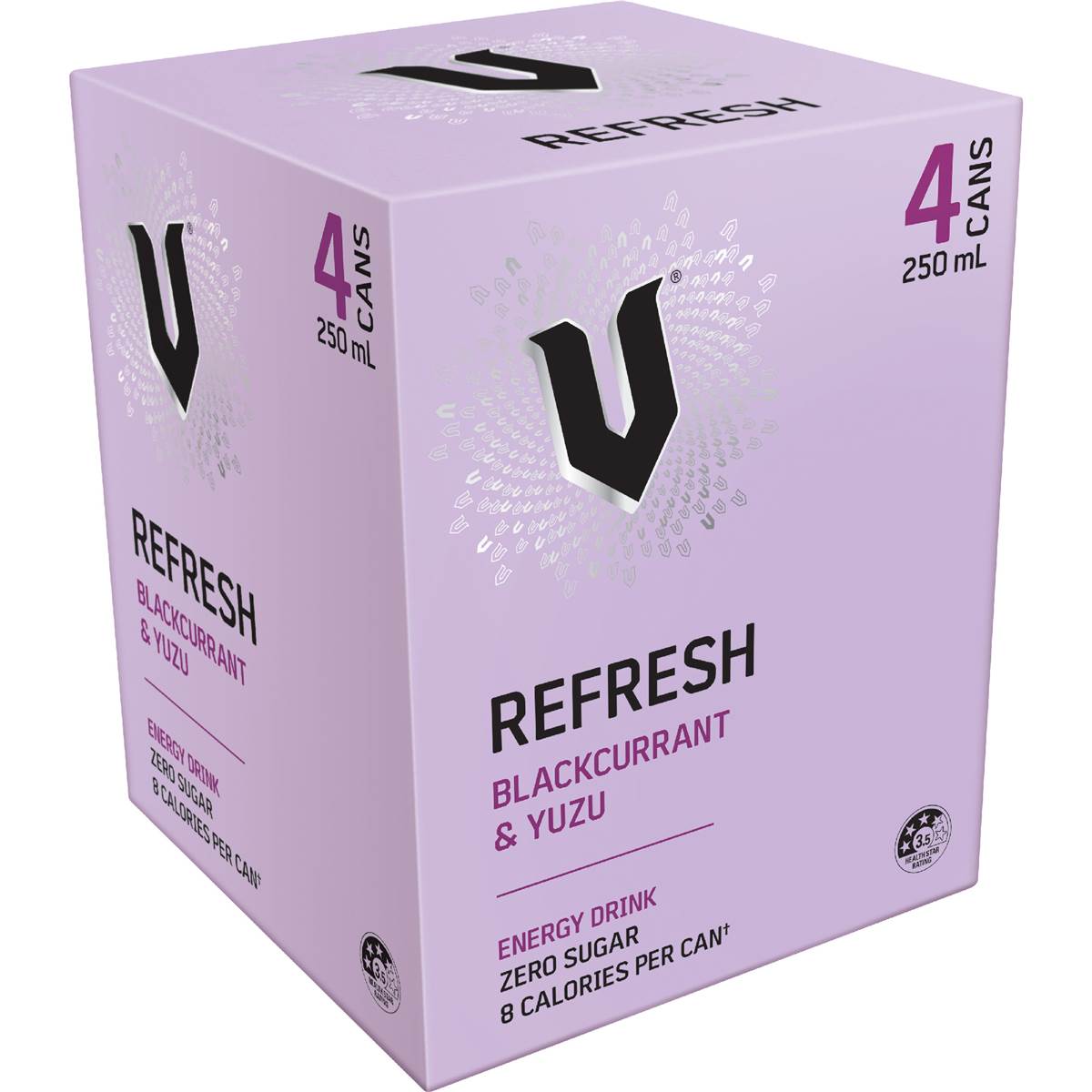 V Energy Drink Refresh Blackcurrant & Yuzu 250mL x 4 pack