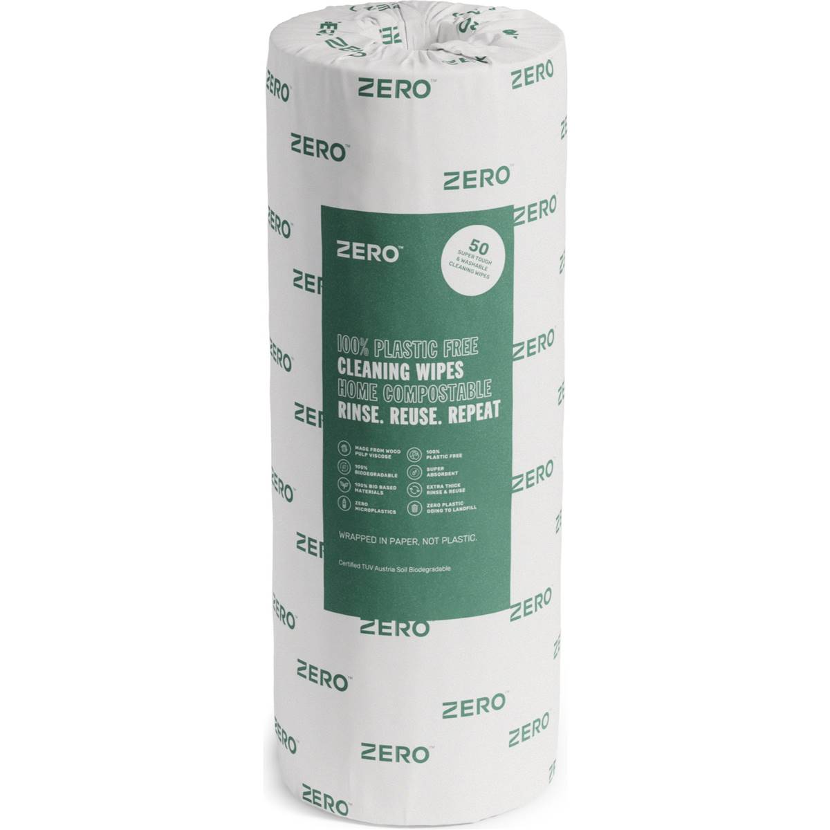Zero Plastic Free Cleaning Wipes Roll 50 Sheets
