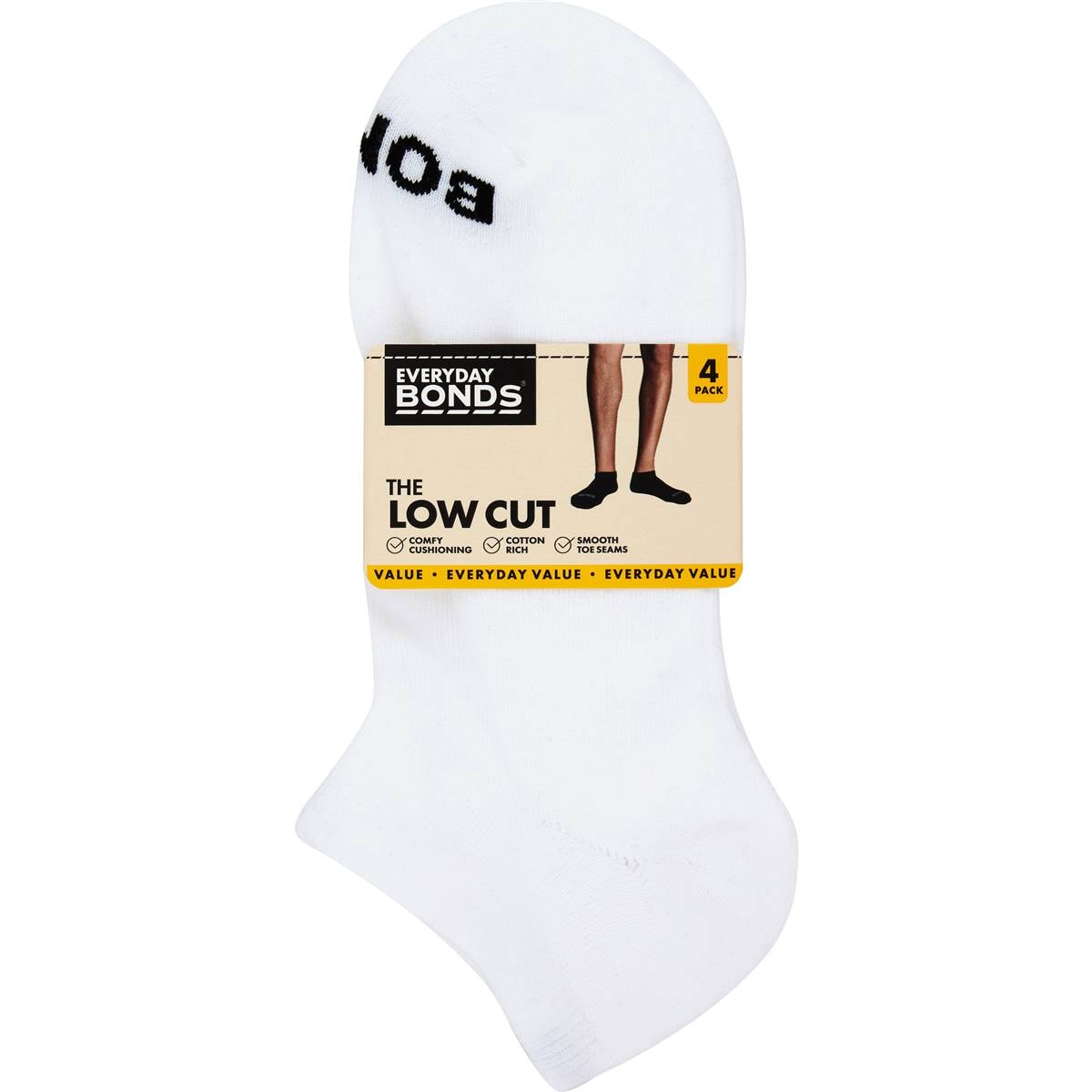 Bonds Mens Low Cut Everyday Socks Size 11+ Assorted