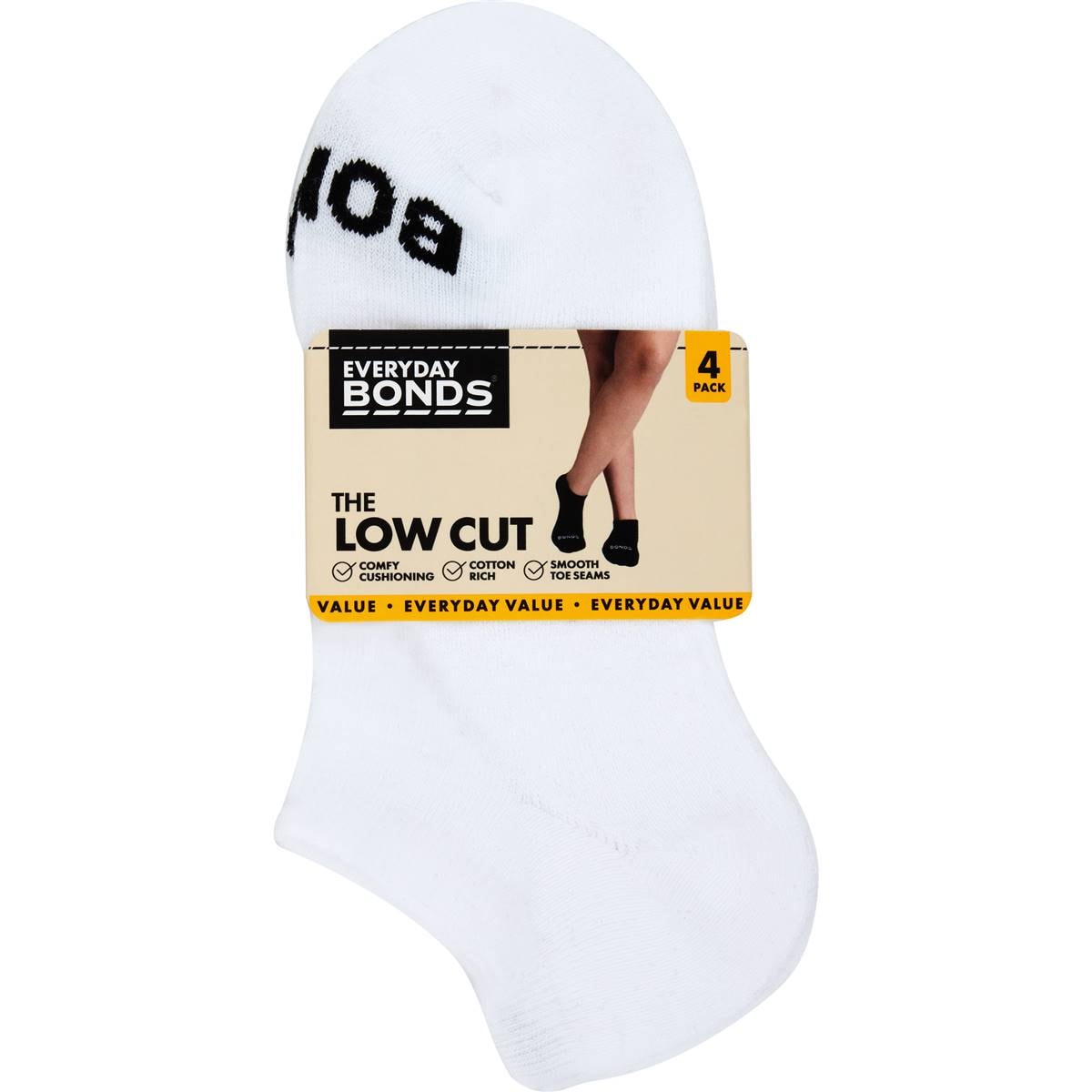 Bonds Ladies Low Cut Everyday Socks Size 8-11 Assorted