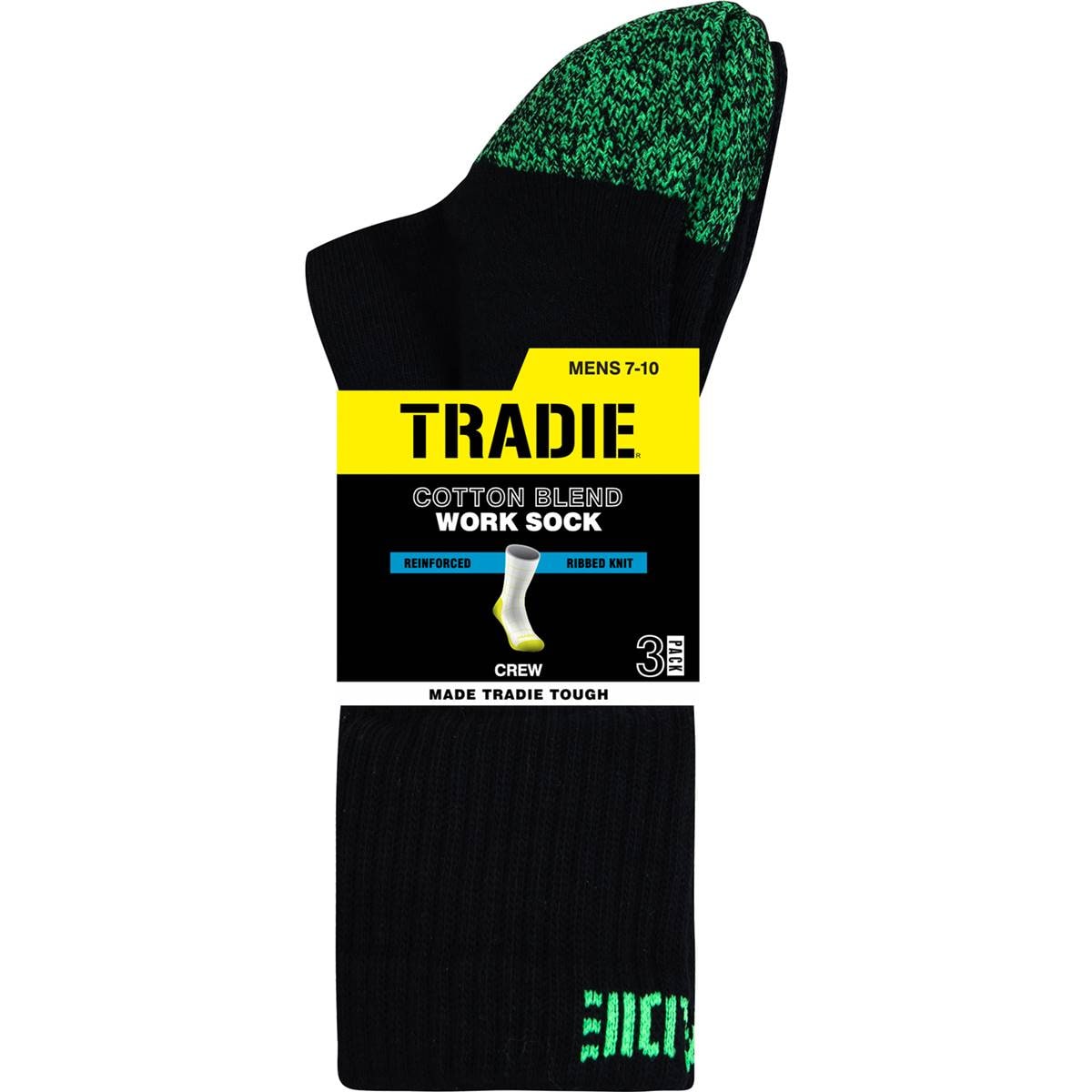 Tradie Mens Cotton Blend Work Socks Size 7-10