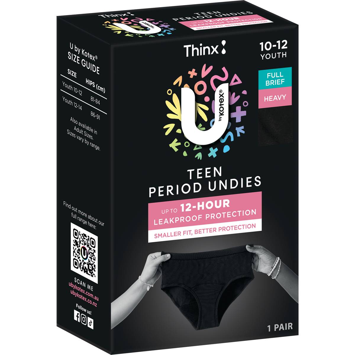 U by Kotex Thinx Period Undies Teen Size Y10-12 each