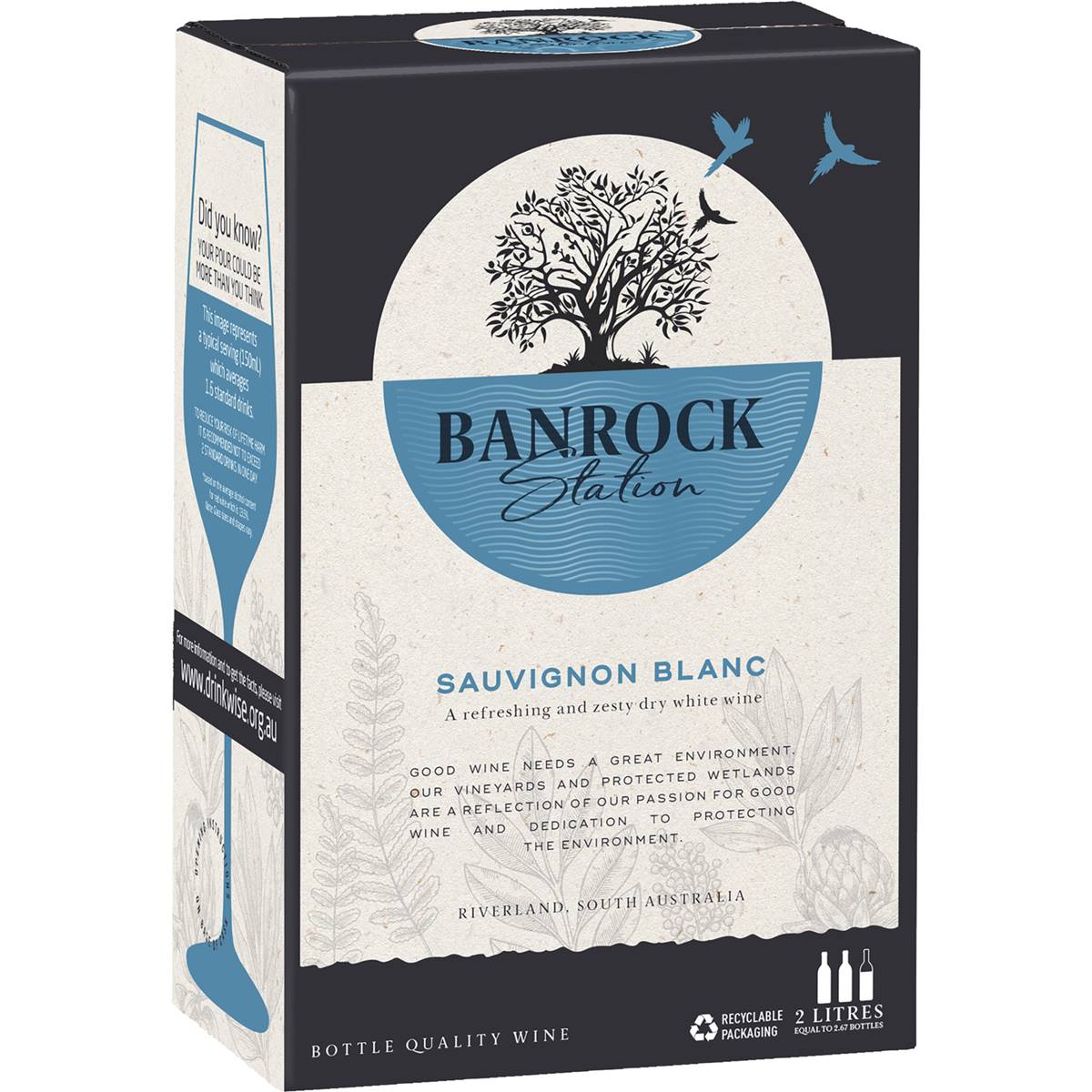 Calories in Banrock Station Cask Wine Sauvignon Blanc