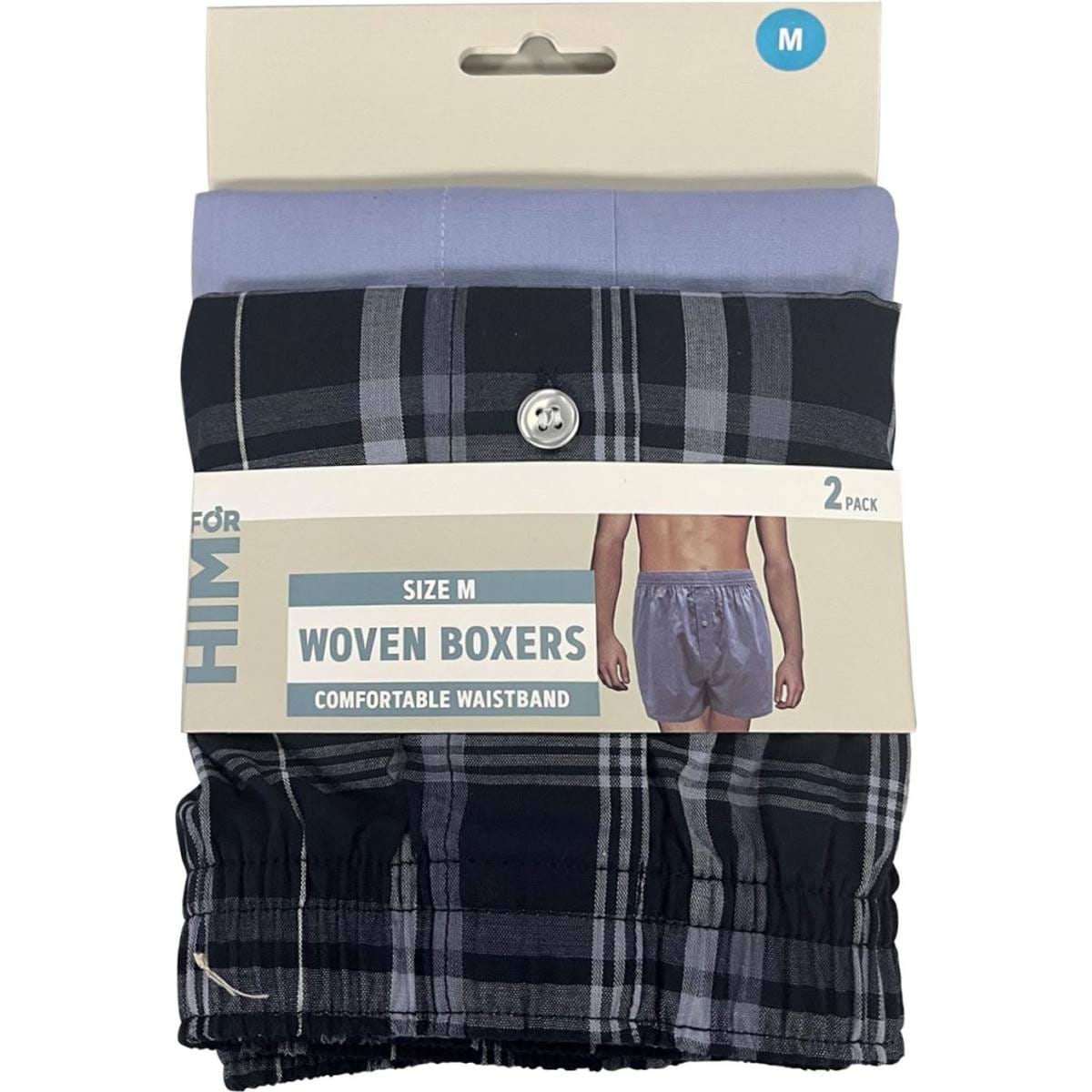 For Him Mens Woven Boxer Medium