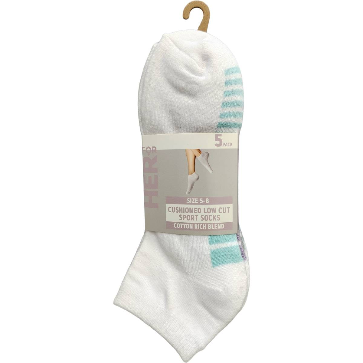 For Her Ladies Cushioned Low Cut Sport Socks Size 5-8