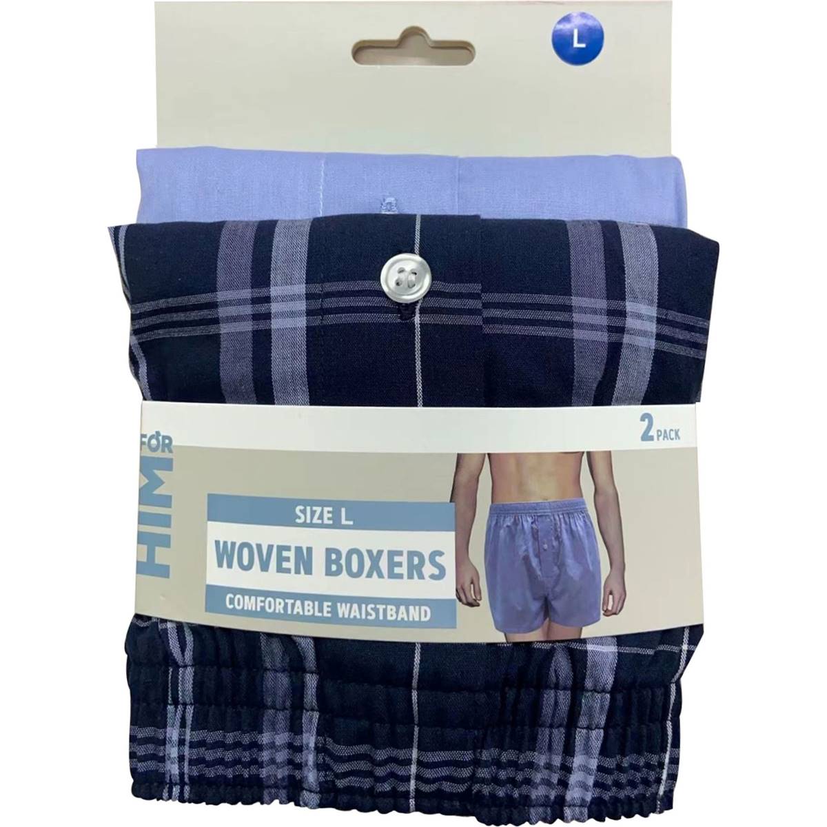 For Him Mens Woven Boxers Large