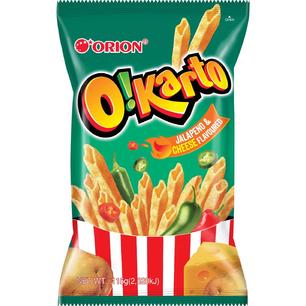 Orion Okarto Chips Jalapeno & Cheese Flavour 115g