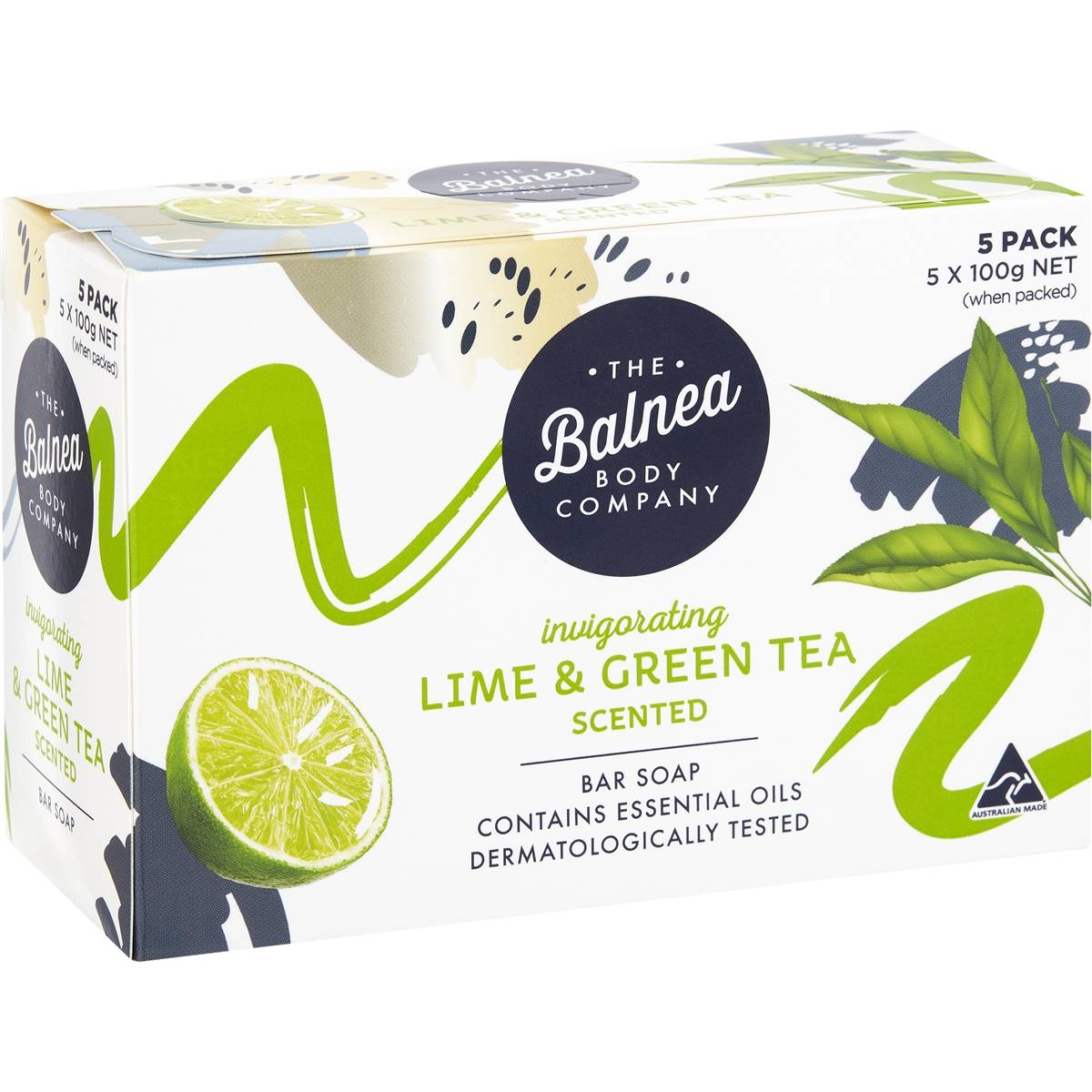 The Balnea Body Company Invigorating Bar Soap Lime & Green Tea Scented