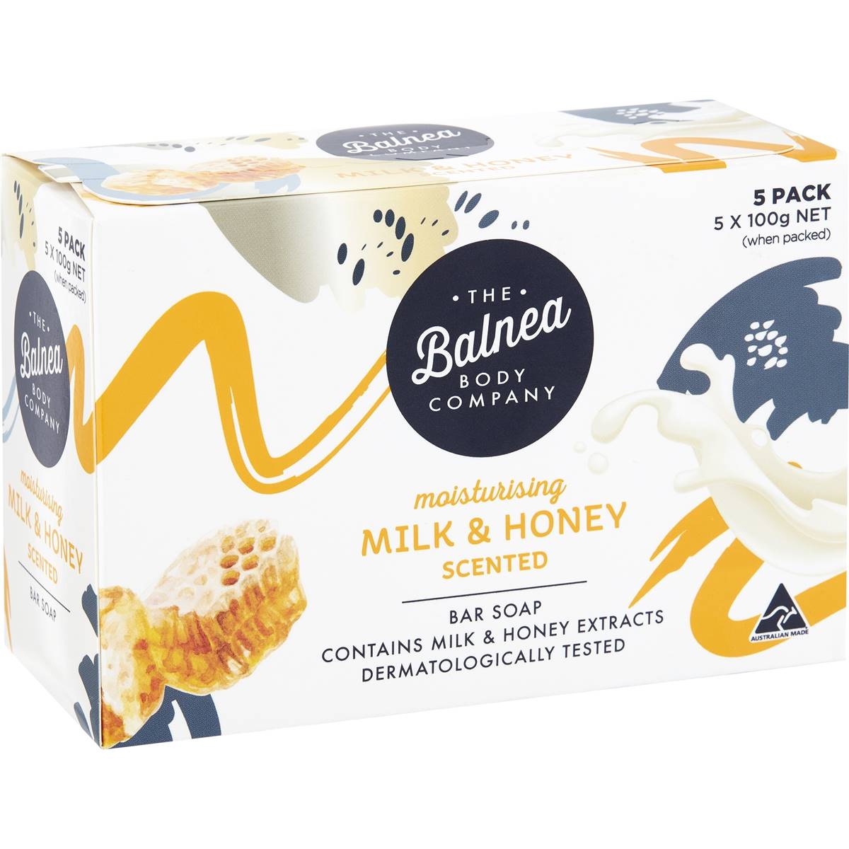 The Balnea Body Company Moisturising Bar Soap Milk & Honey Scented