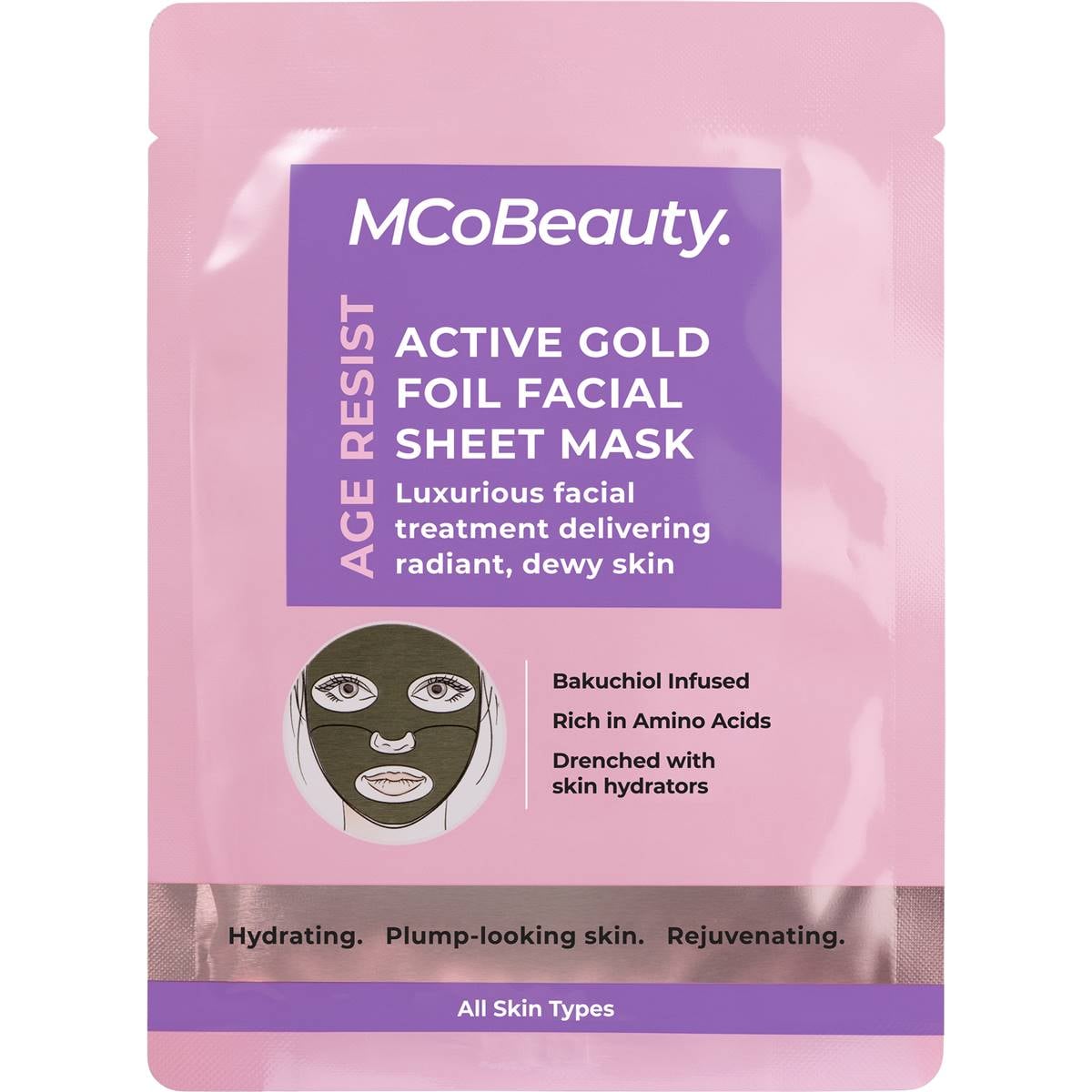 MCoBeauty Age Resist Active Gold Foil Face Sheet Mask each