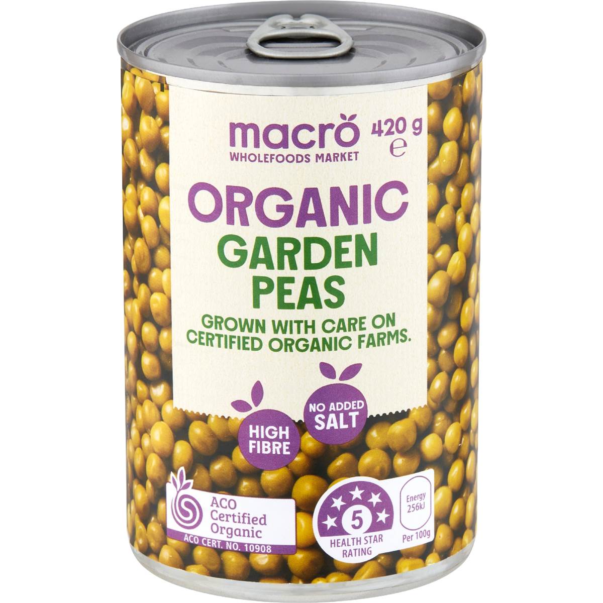 Macro Organic Garden Peas