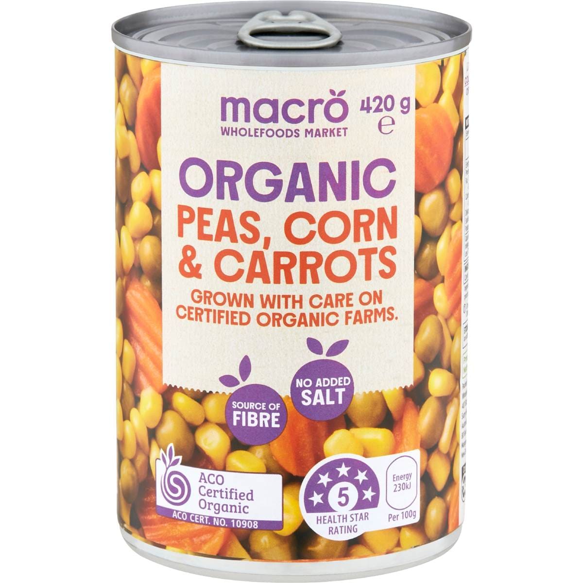 Macro Organic Peas Corn & Carrots
