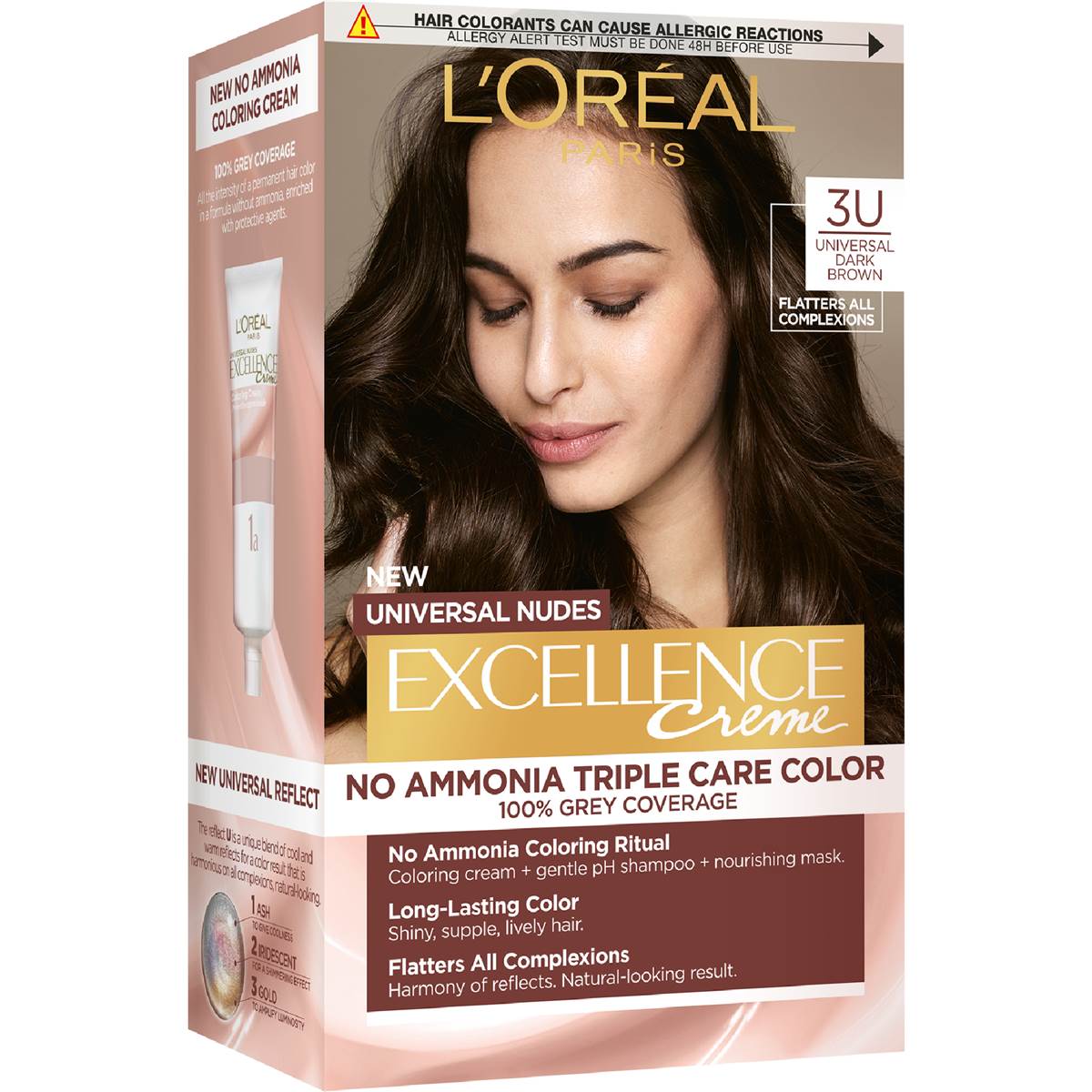 L'Oreal Paris Paris Excellence Creme Nudes 3U Universal Dark Brown each