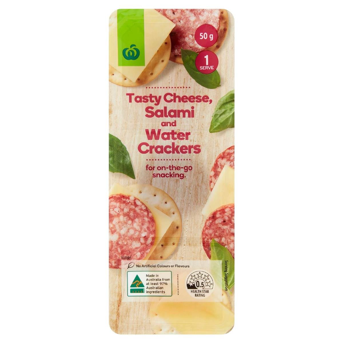 Woolworths Tasty Cheese Salami & Water Crackers