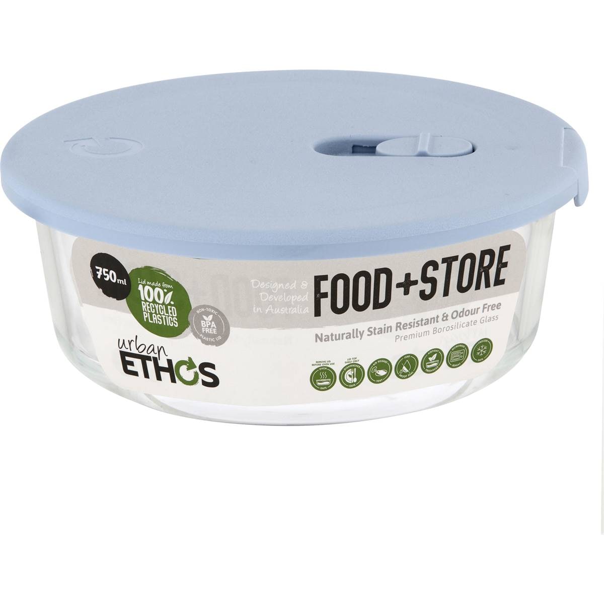Urban Ethos Round Glass Container Assorted 750mL each