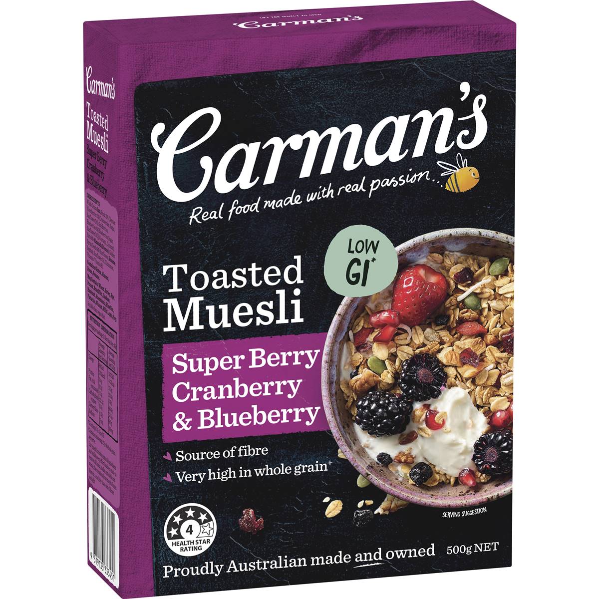 Calories in Carman's Super Berry Muesli Blueberry & Goji Muesli