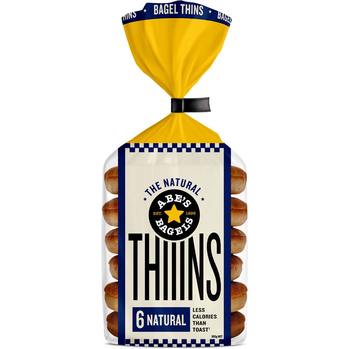 Abe's Bagels Thins Natural 6 pack