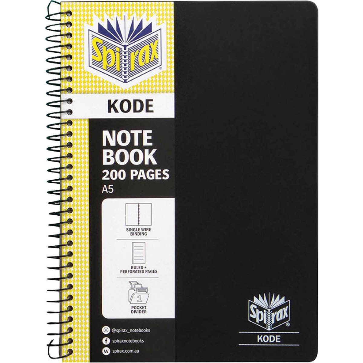 Spirax A5 Notebook 200 Pages Assorted
