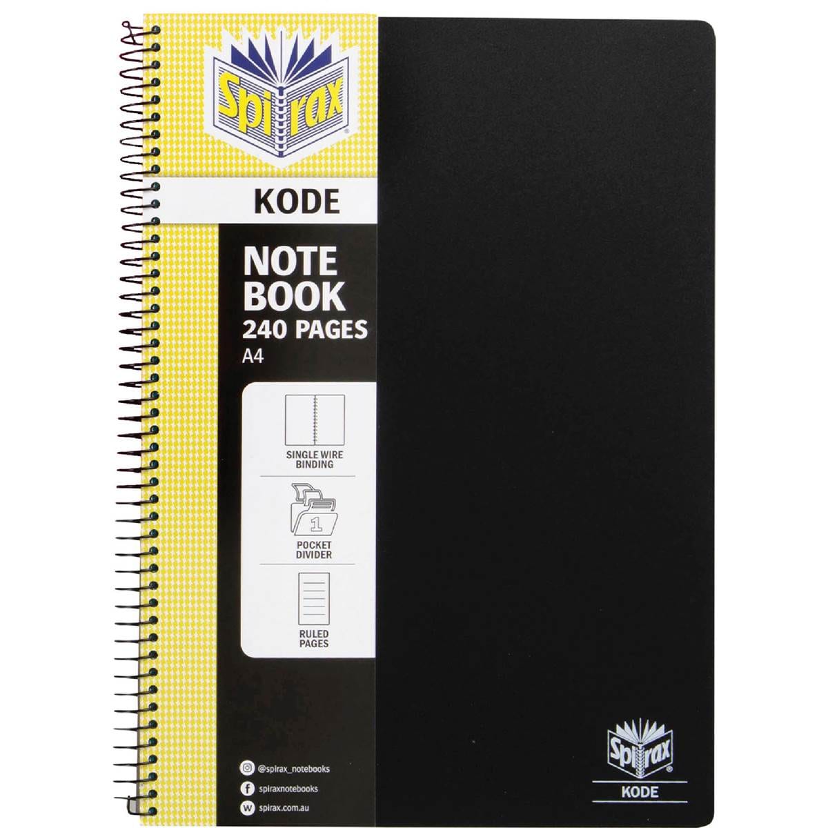 Spirax A4 Notebook 240 Pages Assorted each