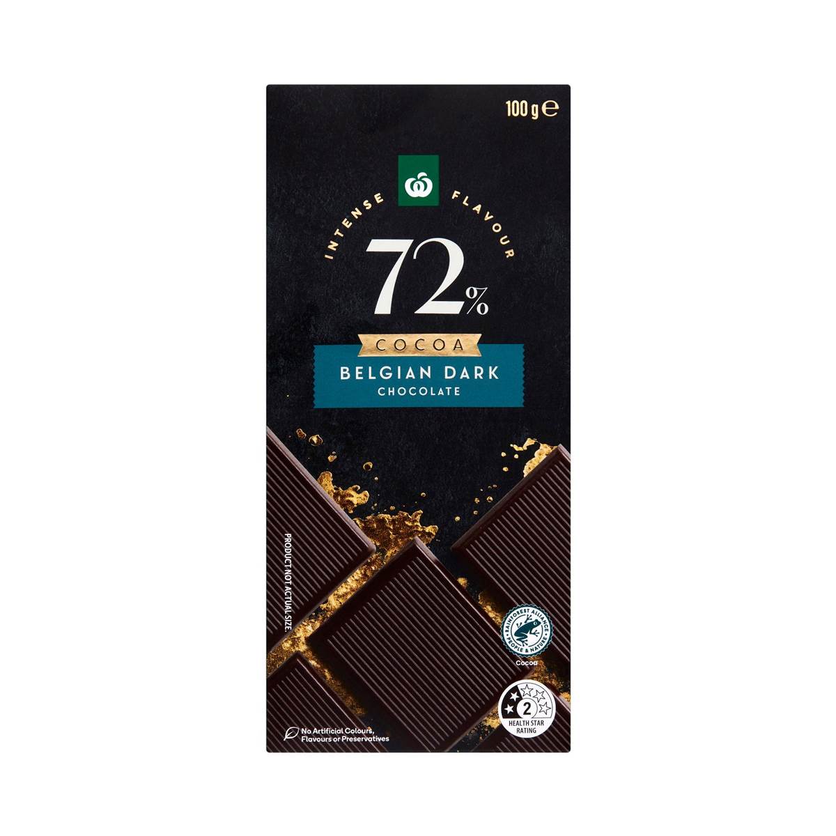 Woolworths 72% Belgian Dark Chocolate Block