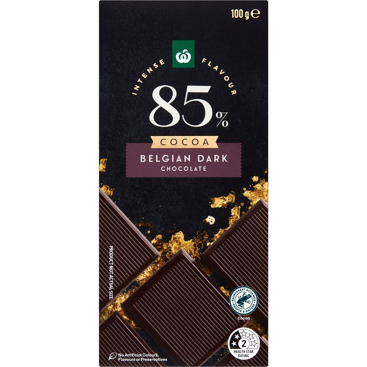 Woolworths 85% Belgian Dark Chocolate Block