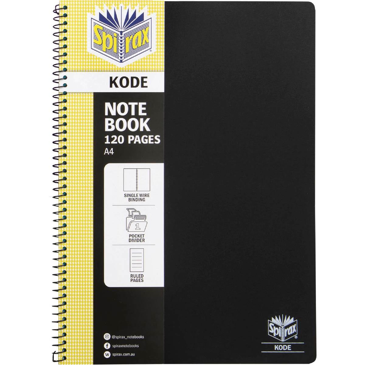 Spirax A4 Notebook 120 Pages Assorted